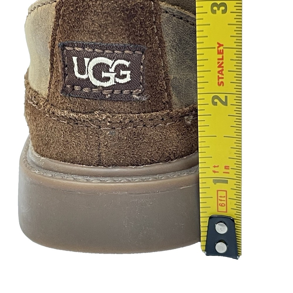 Ugg Robley Unisex Kids 10 Brown Leather Lace-Up Zipper All Weather Shoes Boots - Picture 9 of 9